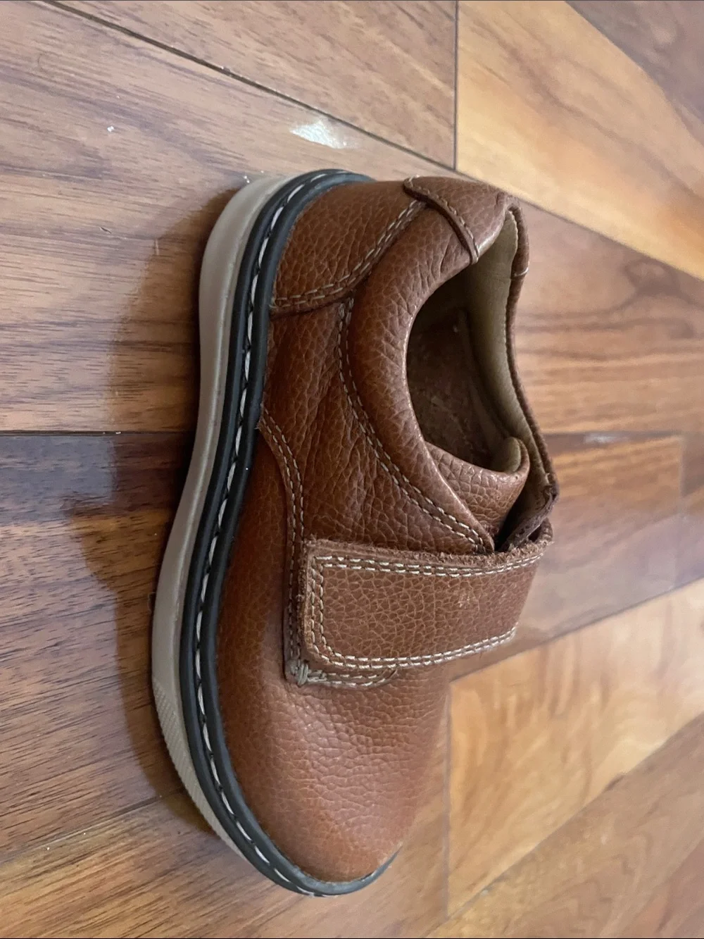 Johnston & Murphy Toddler Brown Leather Velcro Shoes